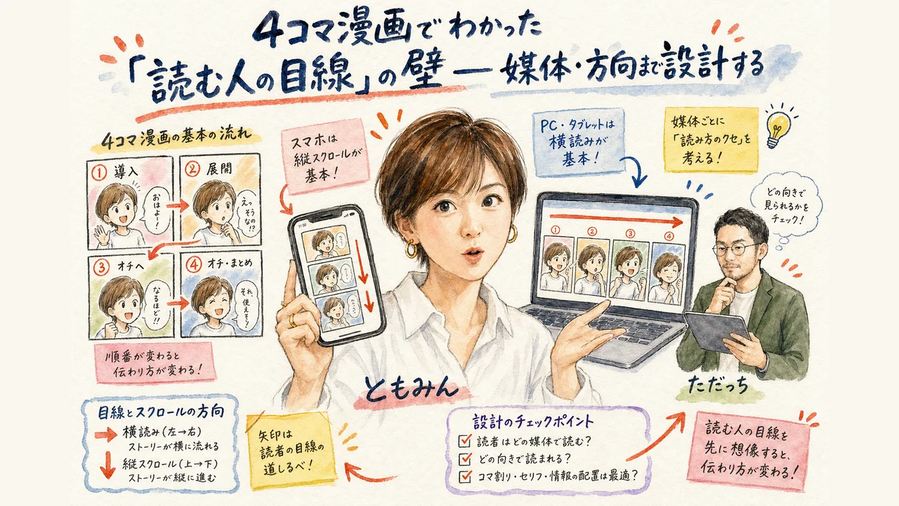 4コマ漫画のAIデザインでわかった読む人の目線の壁