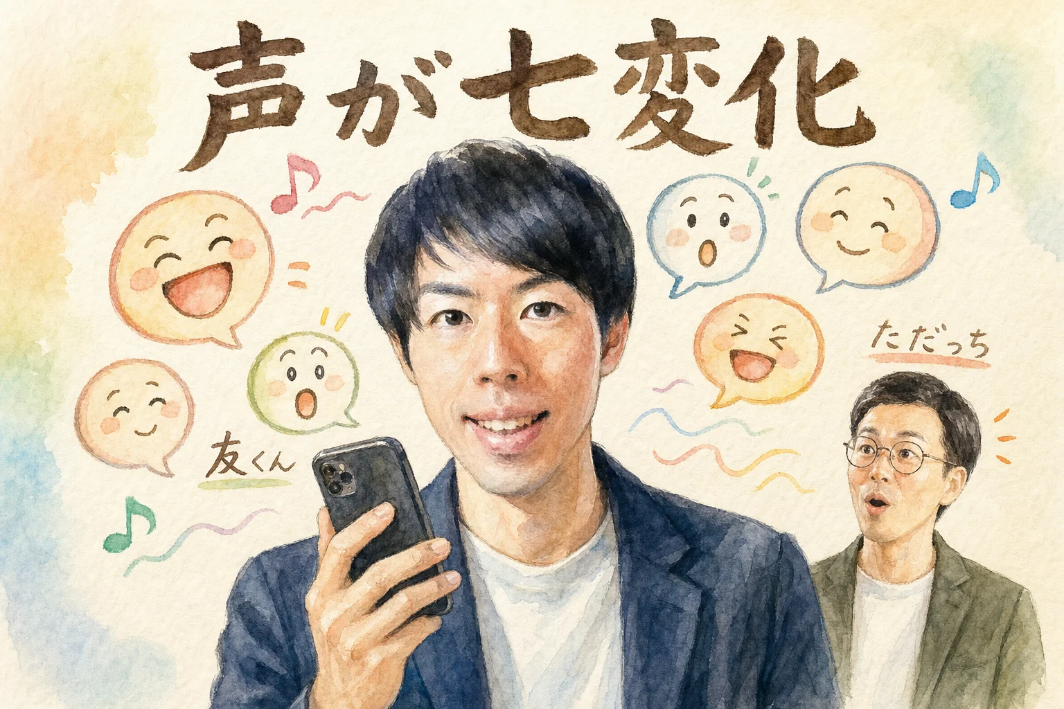 ChatGPTに方言や感情表現をリクエストする友くんとただっち