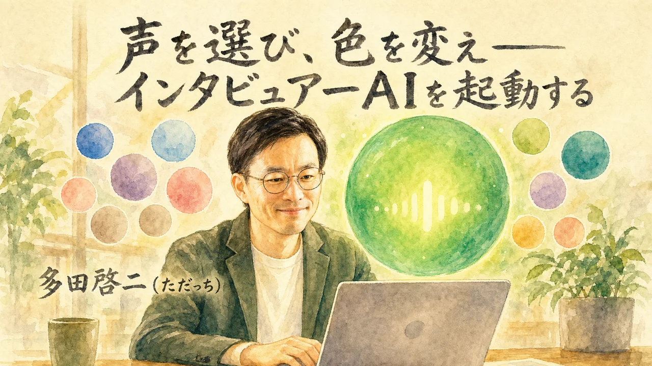 声を選び、色を変え——インタビュアーAIを起動する