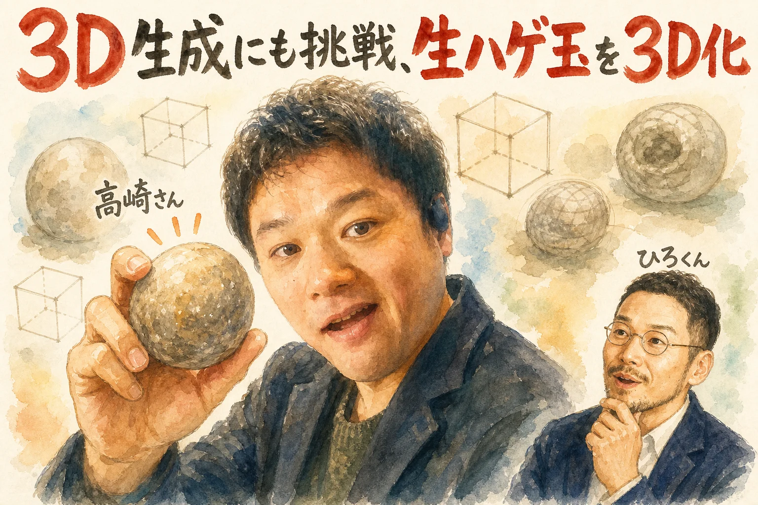 3D生成にも挑戦――「生ハゲ玉」を3D化、安土城もモデリング