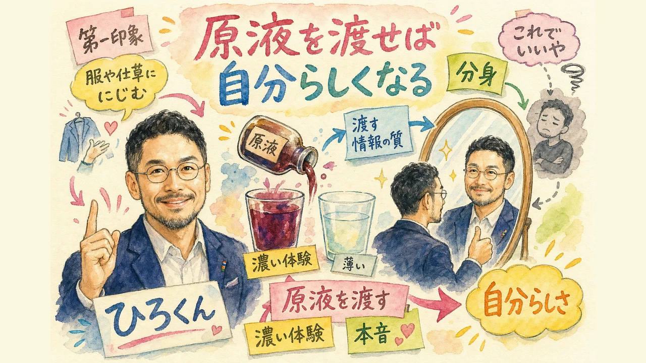 生き方が全部出るのはAIも同じ・ひろくんコラム図解