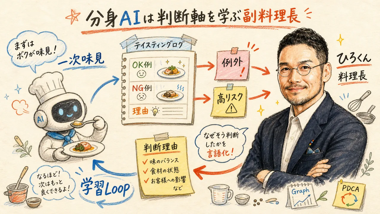 料理長の判断軸を学ぶ副料理長としての分身AI