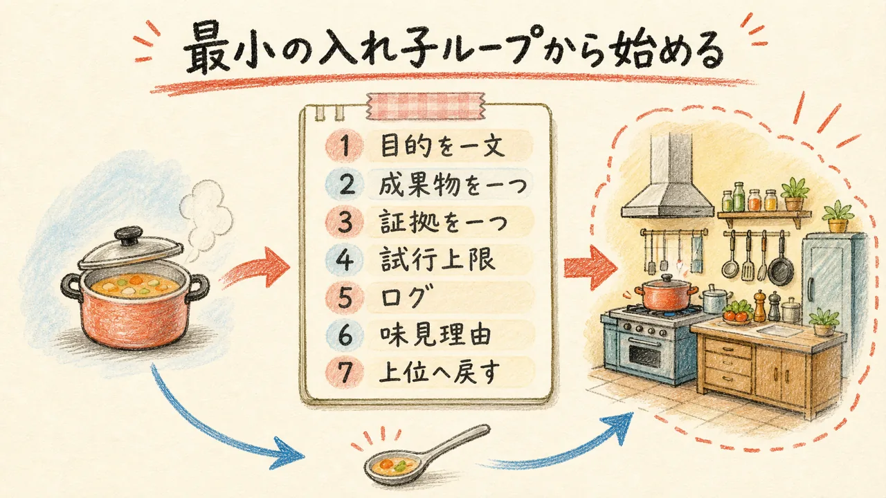 最小の入れ子ループを作る手順