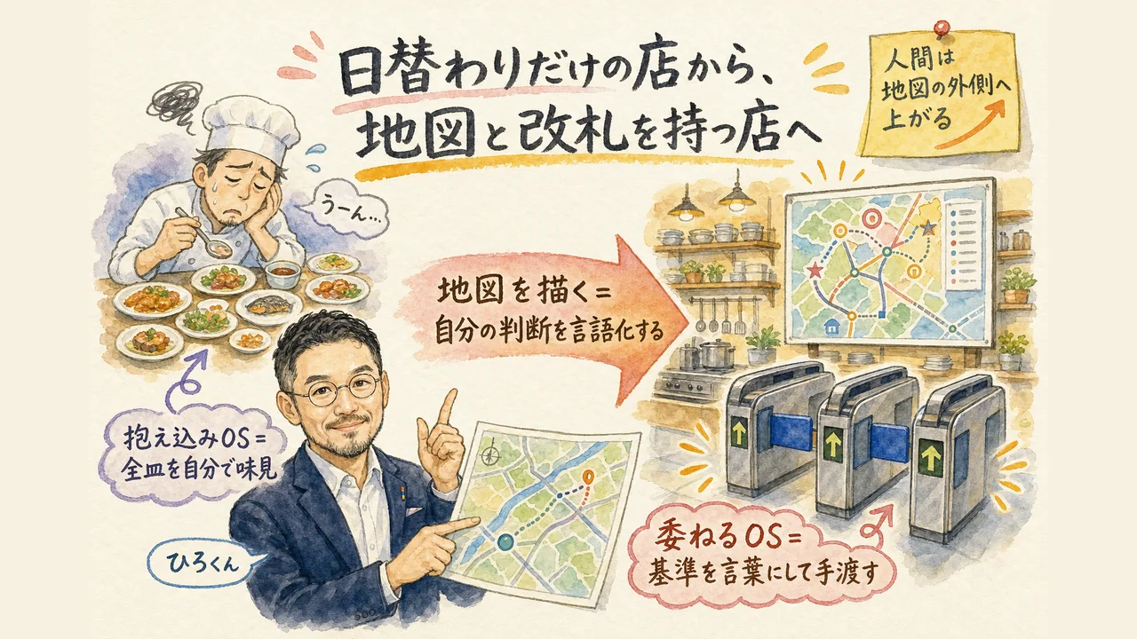 日替わりだけの店から、地図と改札を持つ店へ移るひろくん