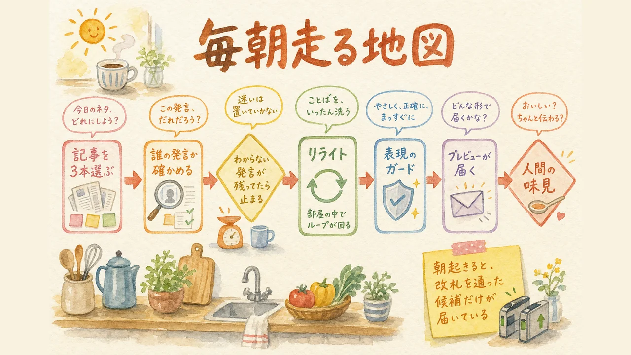最初に引いた記事リライトの地図