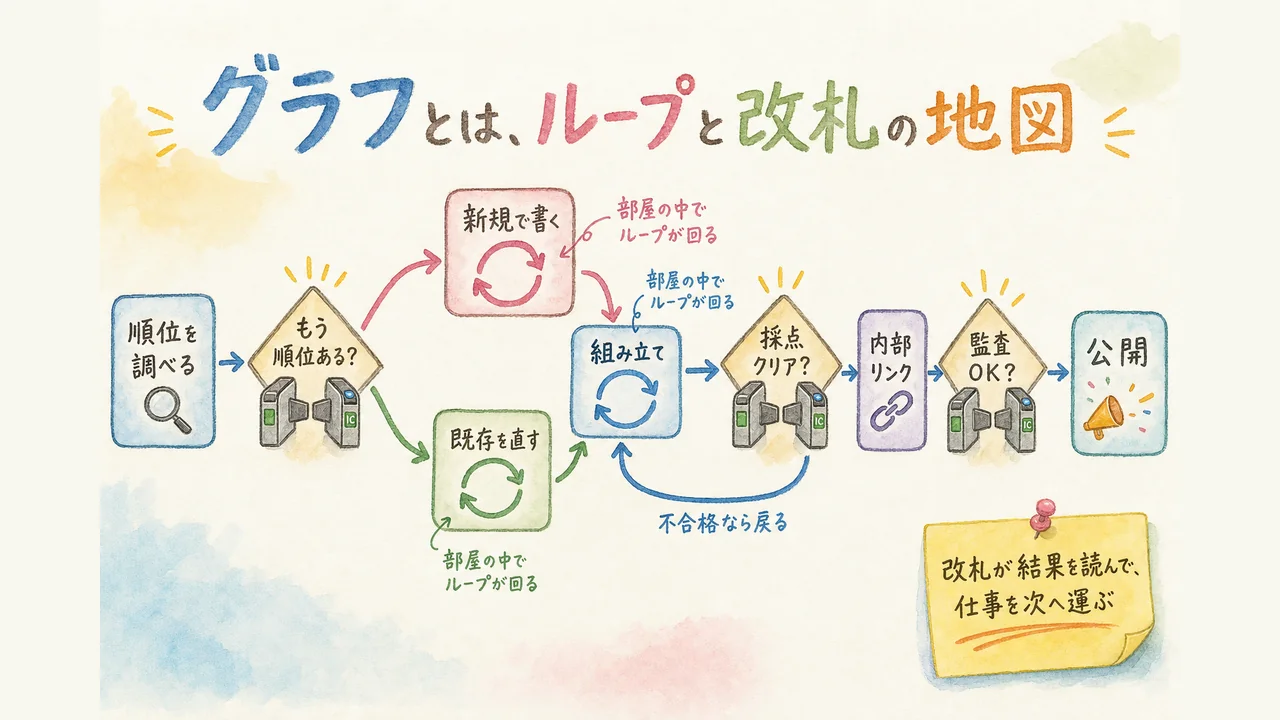 部屋と改札でできた、記事を書く仕事の走る地図