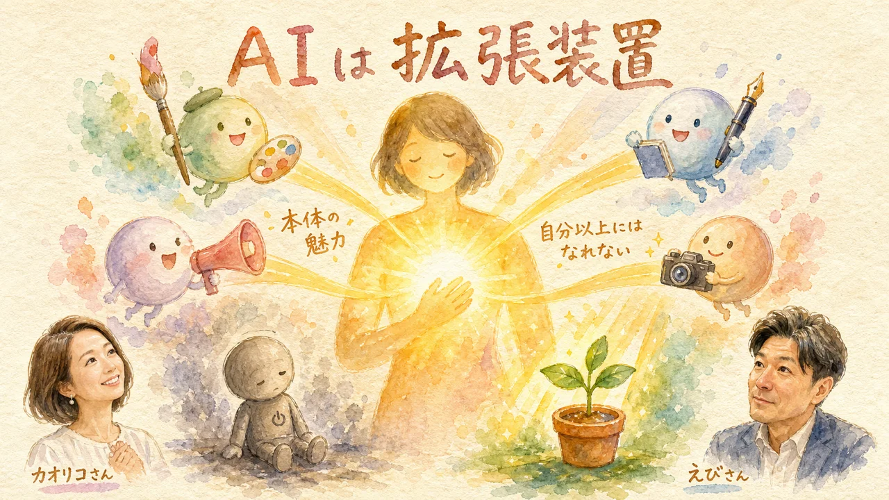AIは拡張装置 本体の魅力が問われるグラレコ図解