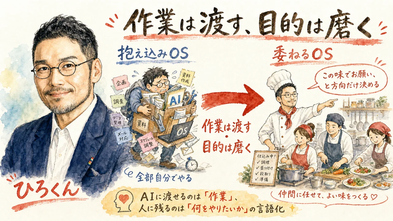抱え込みOSから委ねるOSへ AIに渡せるのは作業 残るのは目的の言語化