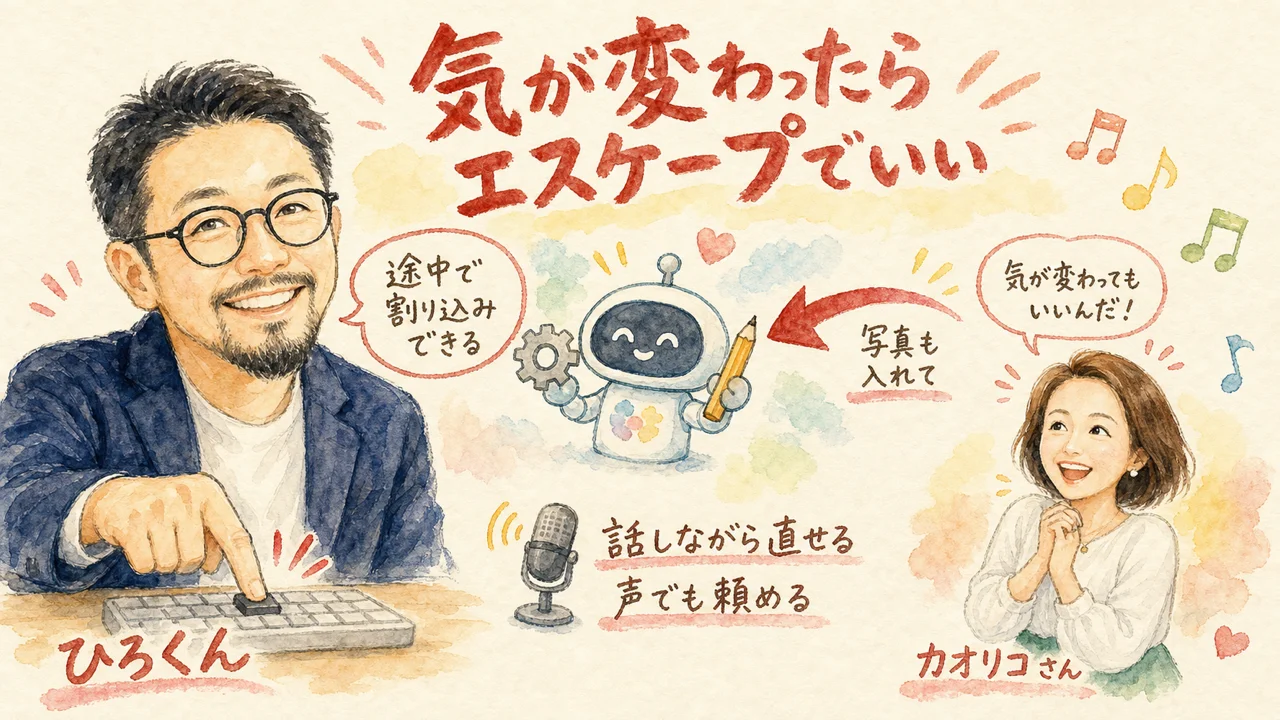 気が変わったらエスケープでいい — 対話しながらつくる感覚