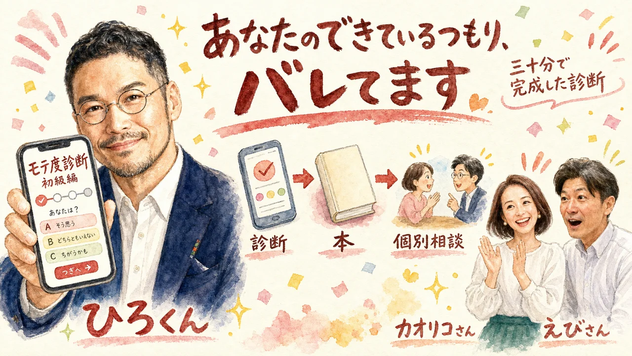 「あなたのできているつもり、バレてます」— 30分で完成した診断
