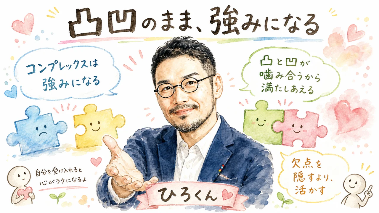 凸凹のまま、強みになる（ひろくんコラム図解）