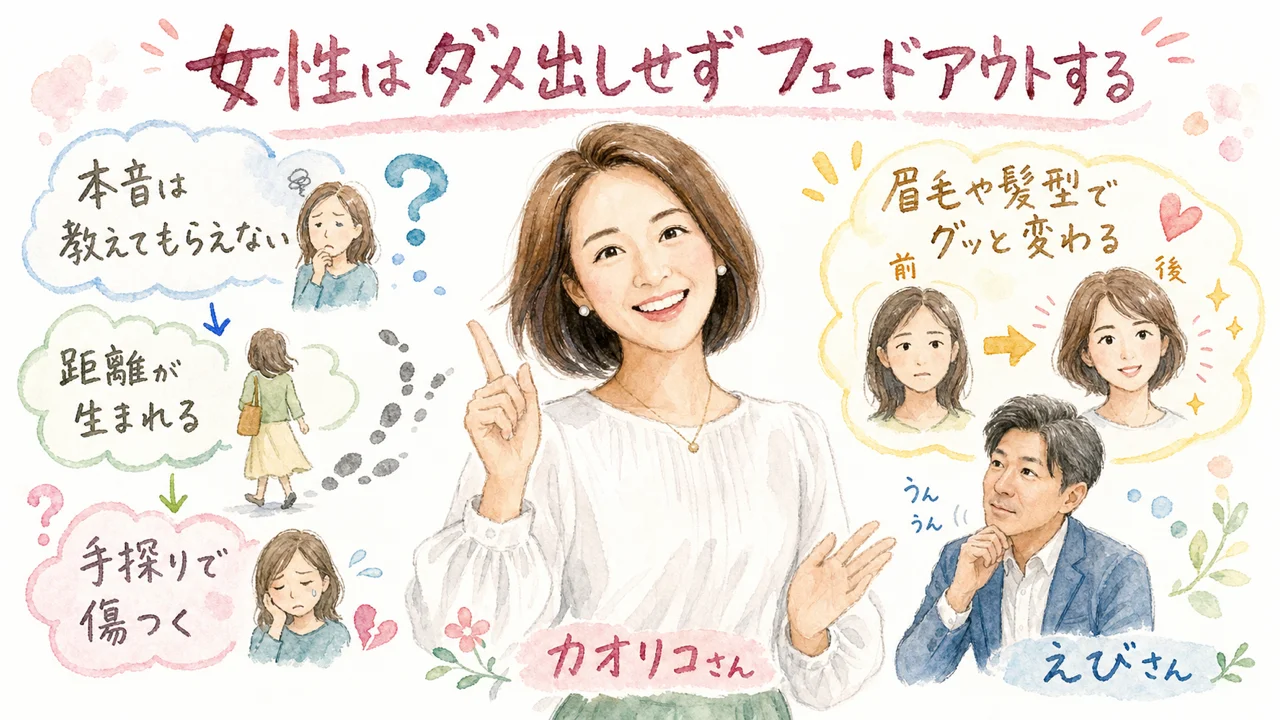 女性はダメ出しせずフェードアウトする（グラレコ図解）