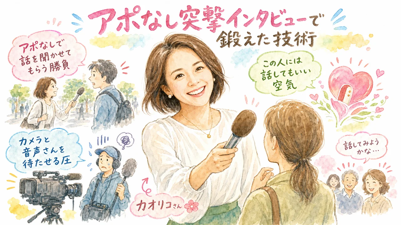 アポなし突撃インタビューで鍛えた技術（グラレコ図解）
