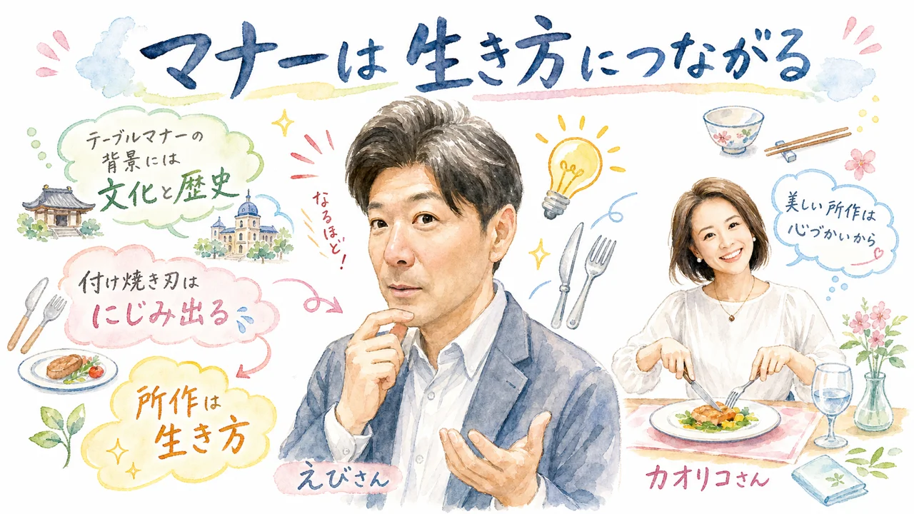 マナーは生き方につながる（グラレコ図解）