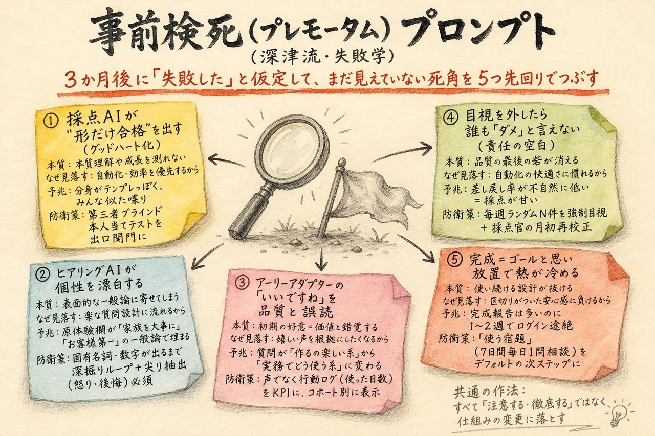 事前検死プレモータムプロンプトの図解