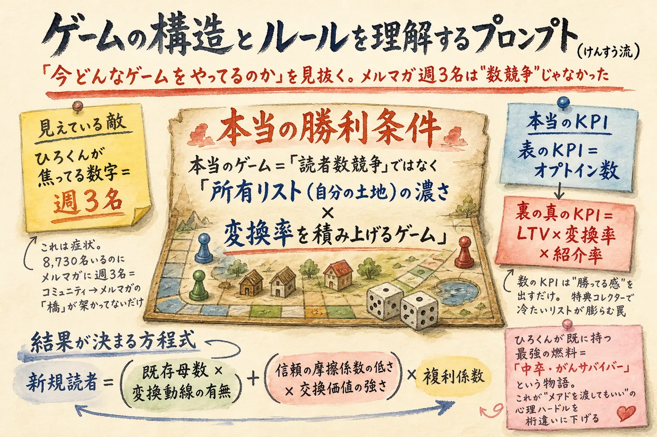 ゲームの構造とルールを理解するプロンプトの図解