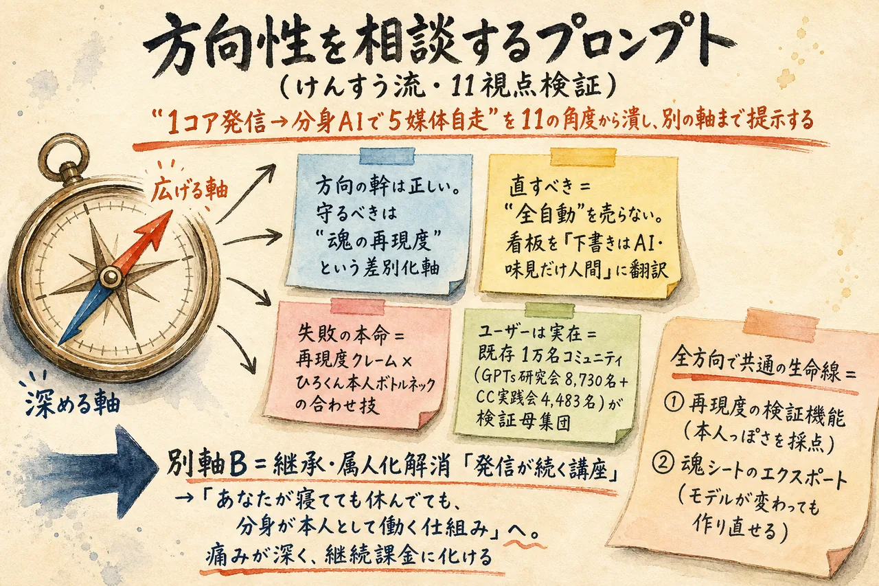 方向性を相談するプロンプトの図解