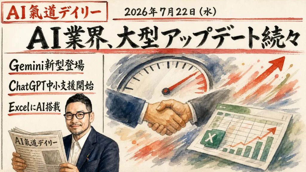 AI業界、大型アップデート続々 AI氣道デイリー