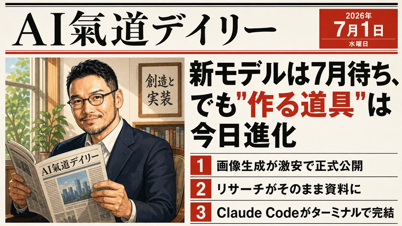 画像生成の激安公開とリサーチ資料化を伝える新聞風ニュース図