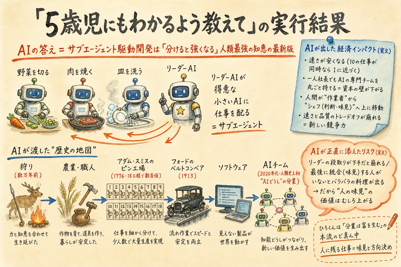 5歳児でもわかる家庭教師 Opusの実行結果図解