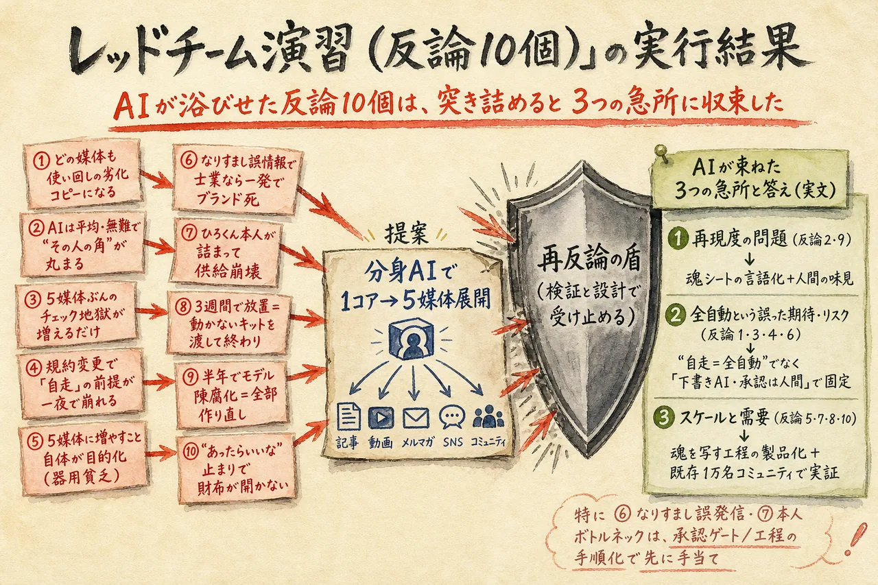 レッドチーム反論 Opusの実行結果図解