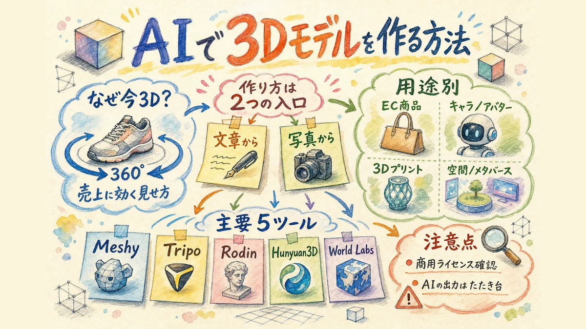 AIで3Dモデルを作る方法の全体像グラレコ