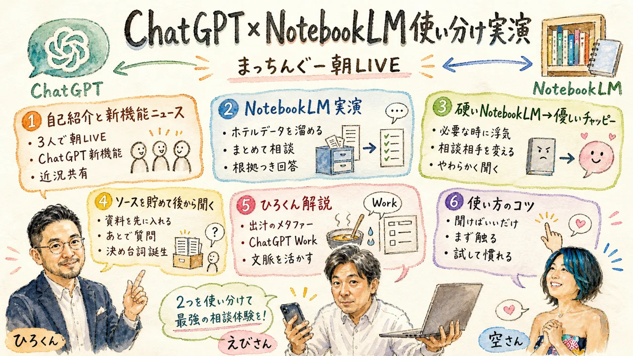 ChatGPTとNotebookLMを使い分ける実店舗経営者の図解