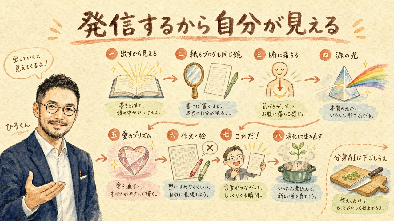 この記事の全体像|発信するから自分が見える(全体図解)