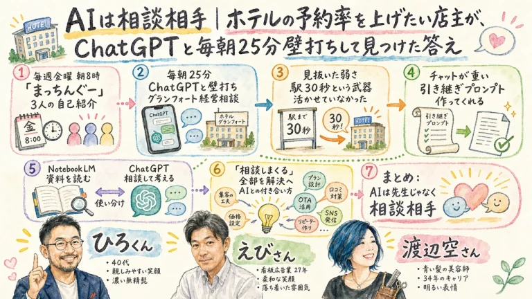 まっちんぐー朝LIVE 全体図解 ひろくん・えびさん・渡辺空さん