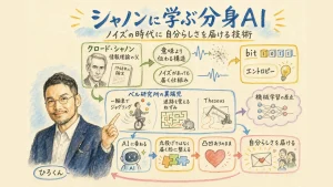 シャノンに学ぶ分身AI 全体図解 ノイズの時代に自分らしさを届ける技術