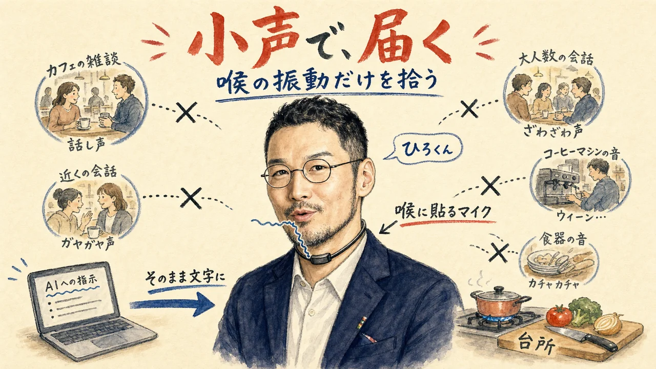 咽喉マイクでAI音声入力を検証した記事のヒーロー画像
