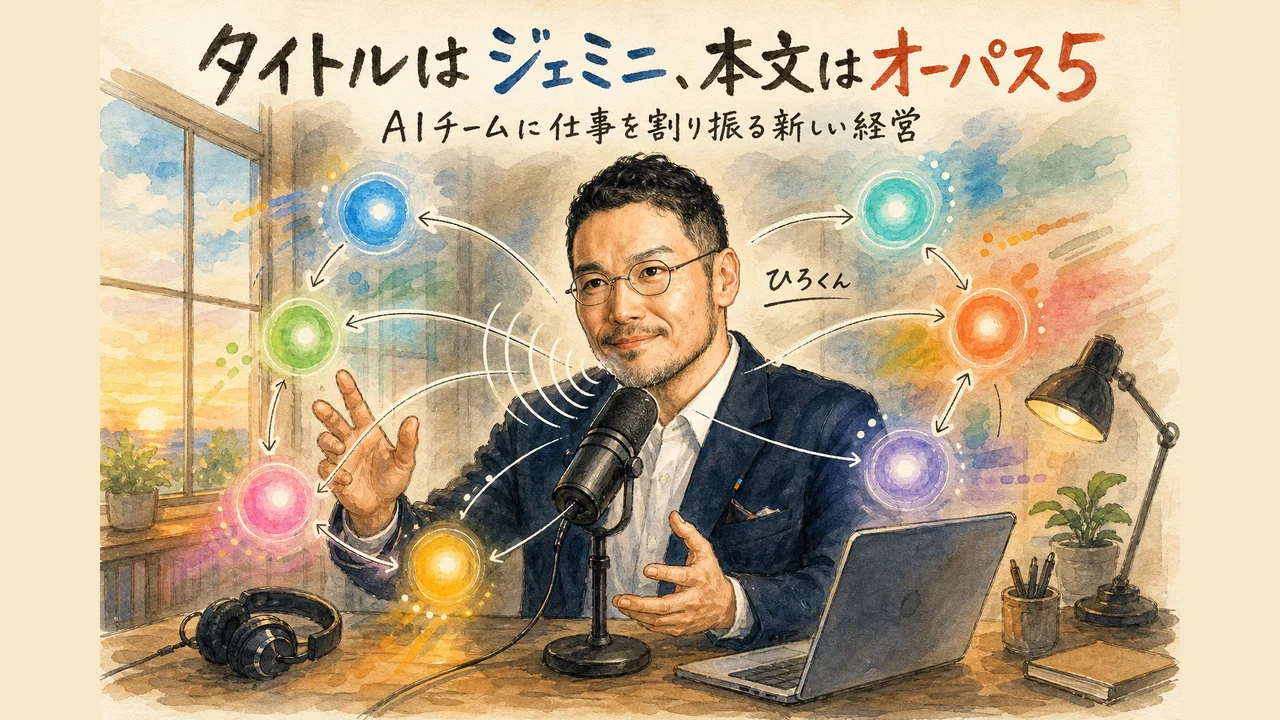 Codexを窓口にGemini・Opus5・Grokへ役割分担する様子の図解