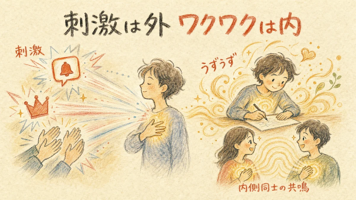 外から来る刺激と内側から湧くワクワクの違い
