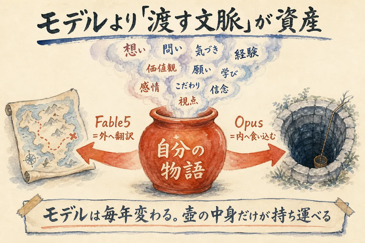 モデルより渡す文脈が資産になる図解