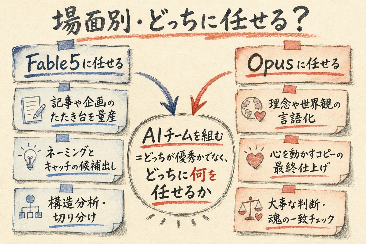 場面別 Fable5とOpusの使い分け
