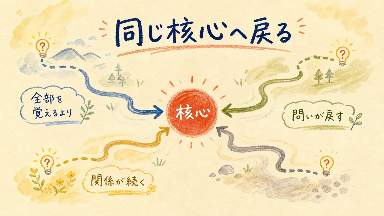 記録が途切れても問いによって同じ核心へ戻る道