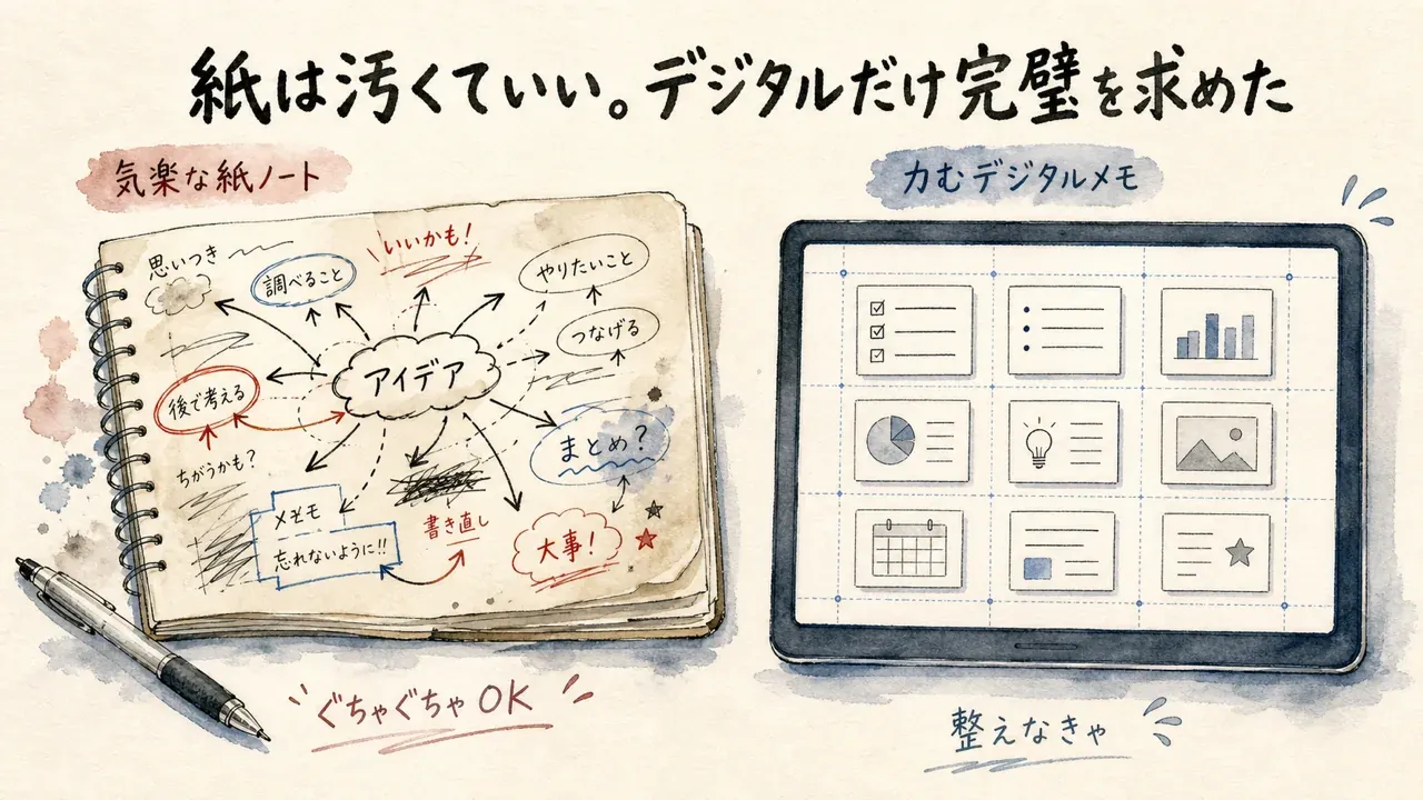 紙は汚くていい・デジタルだけ完璧を求めた