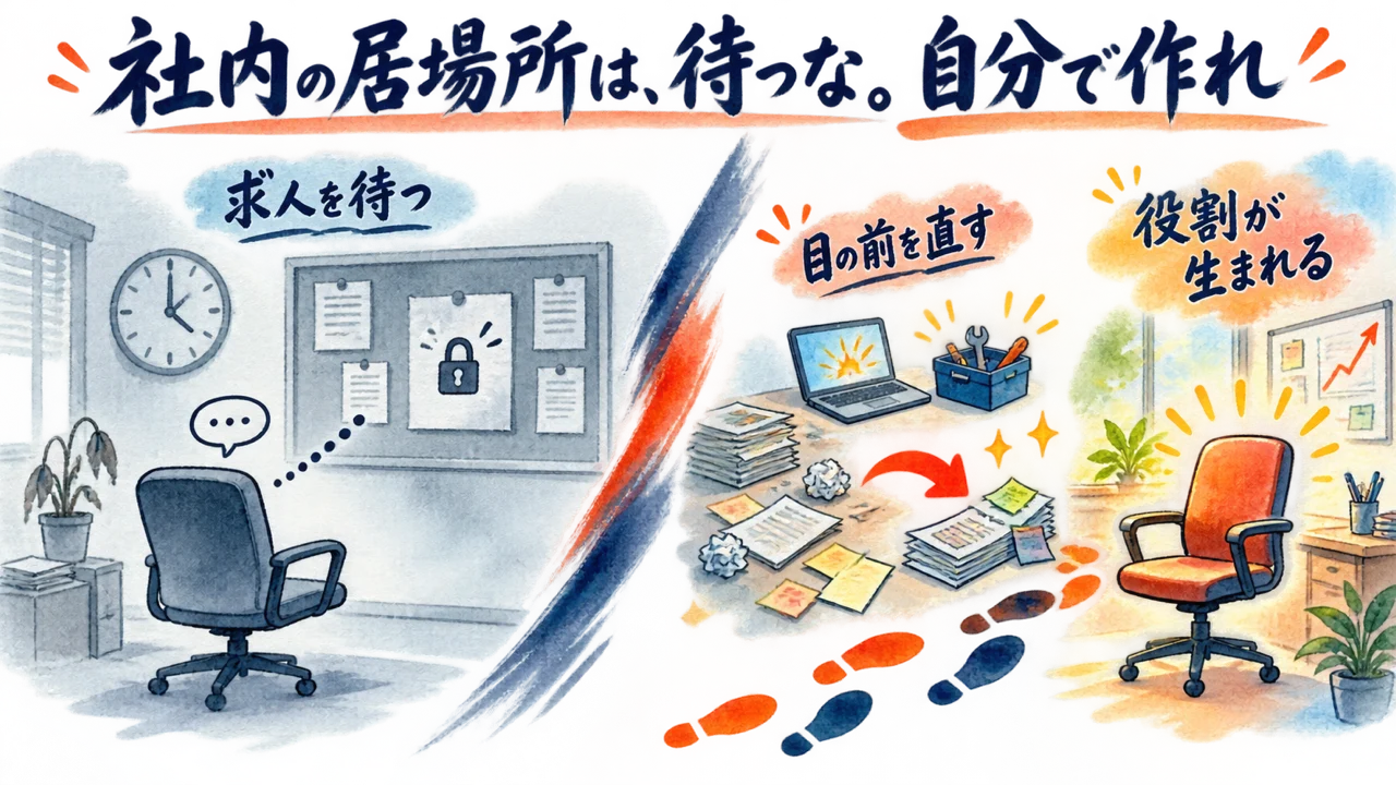 社内の居場所は待たず自分で作る図解