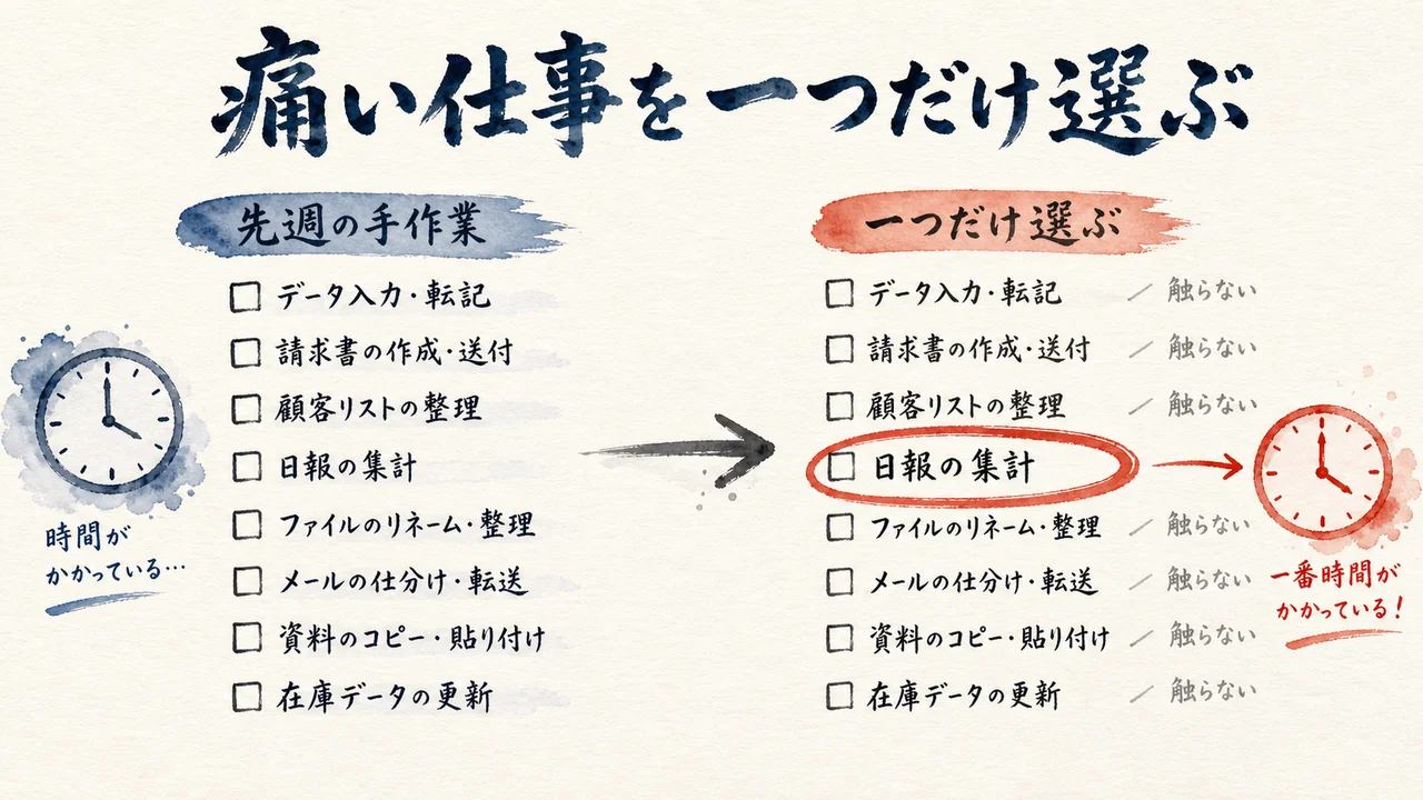 痛い仕事を一つだけ選ぶ図解