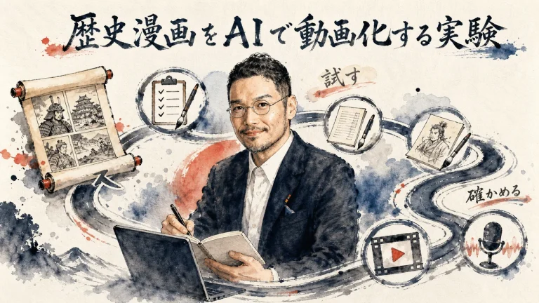 歴史漫画をAIで動画化する実験の全体図