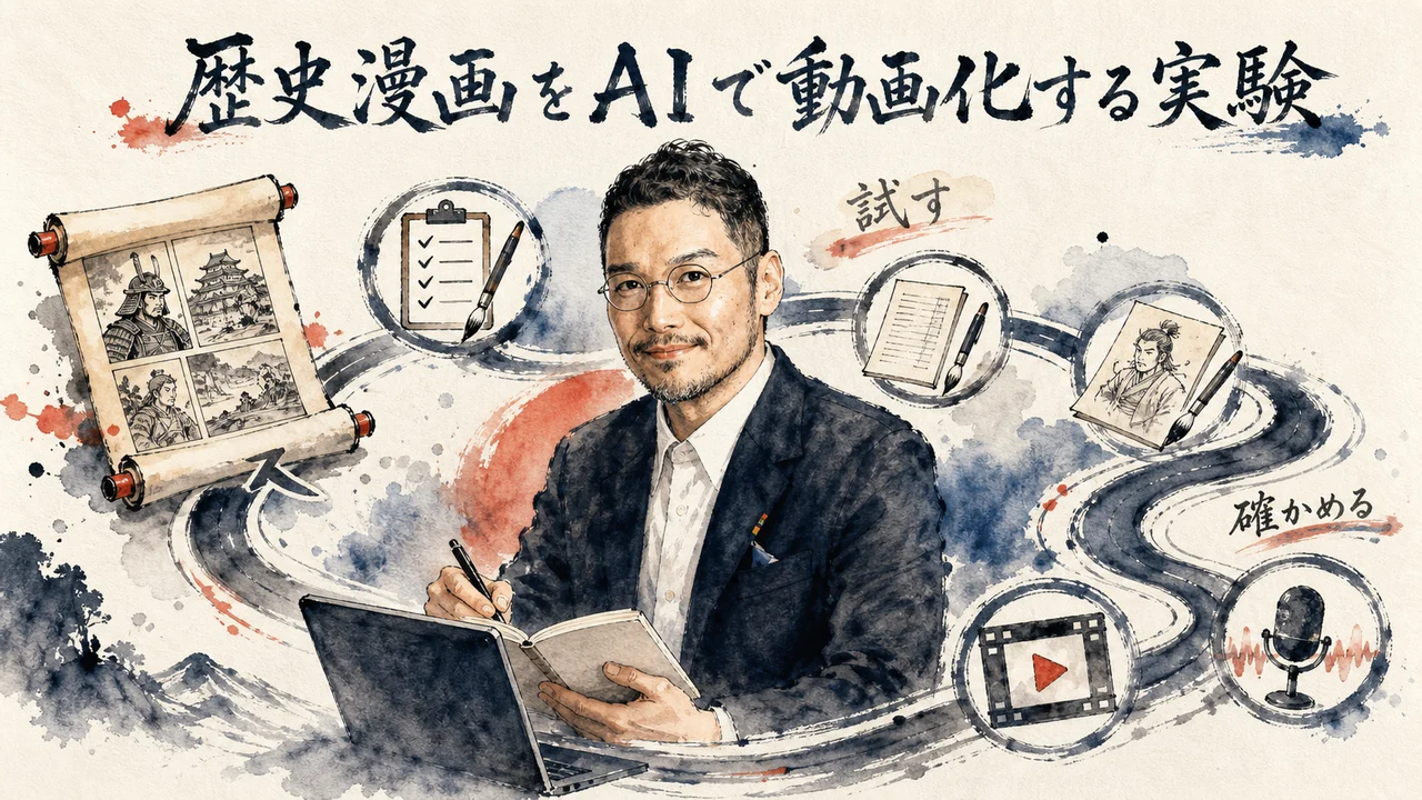 歴史漫画をAIで動画化する実験の全体図