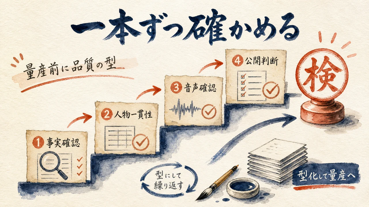 動きと音声を別工程で重ねる