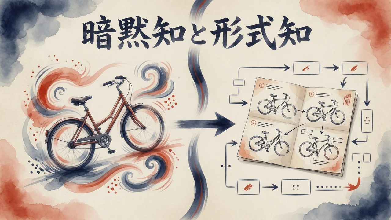 暗黙知と形式知の違い|自転車の乗り方は説明しきれない