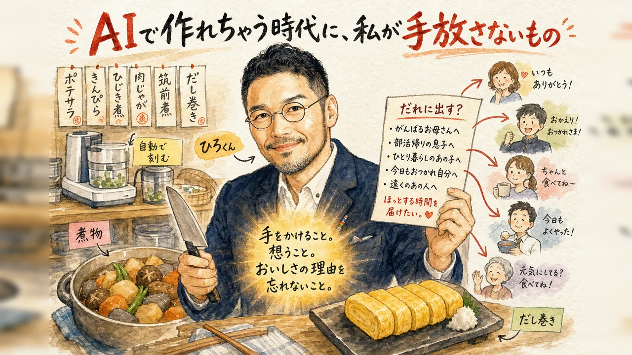 AIで作れる部分と、自分にしか入れられない部分を分けて図解する