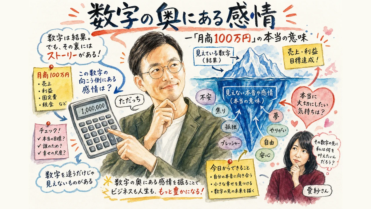 月商100万円の奥にある本当の感情を図解する