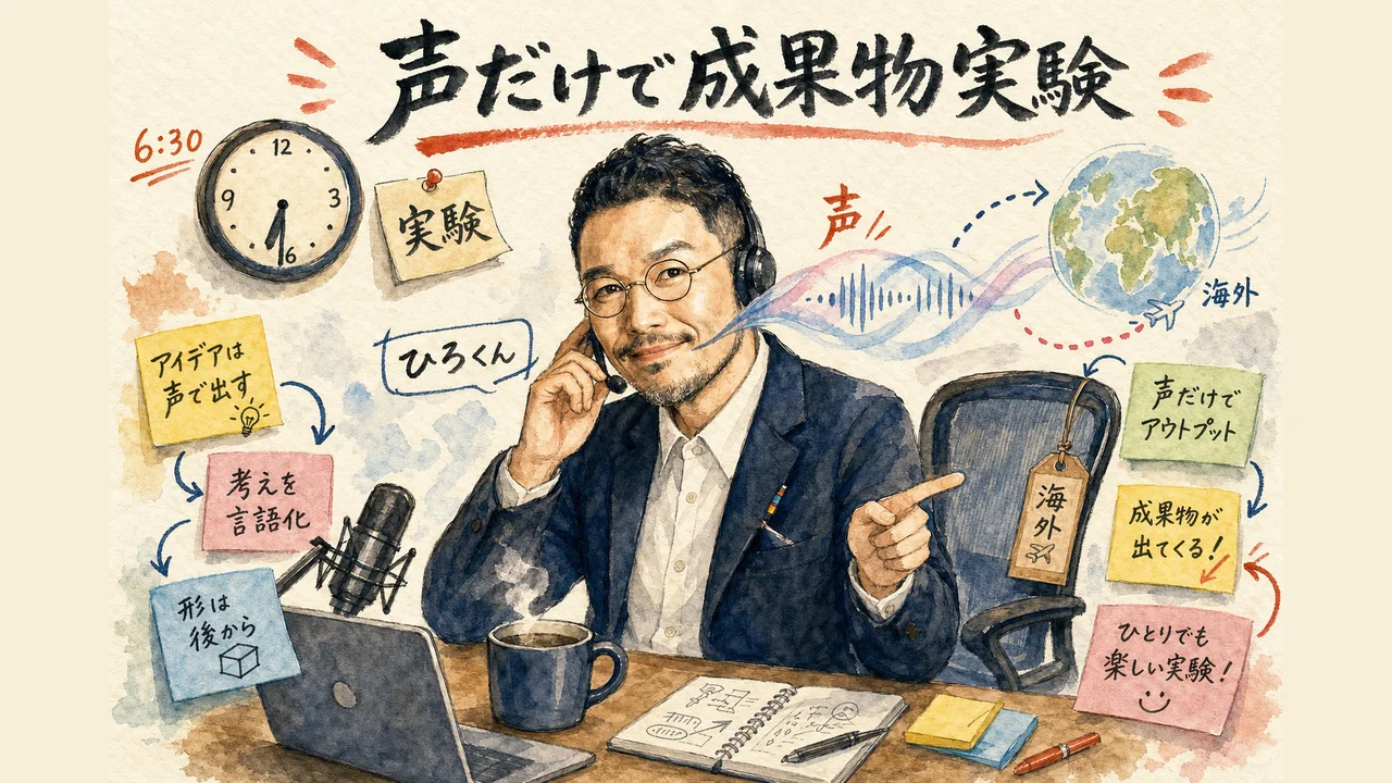 高崎さん不在の水曜朝にひろくんが単独で声だけの実験を始める図解
