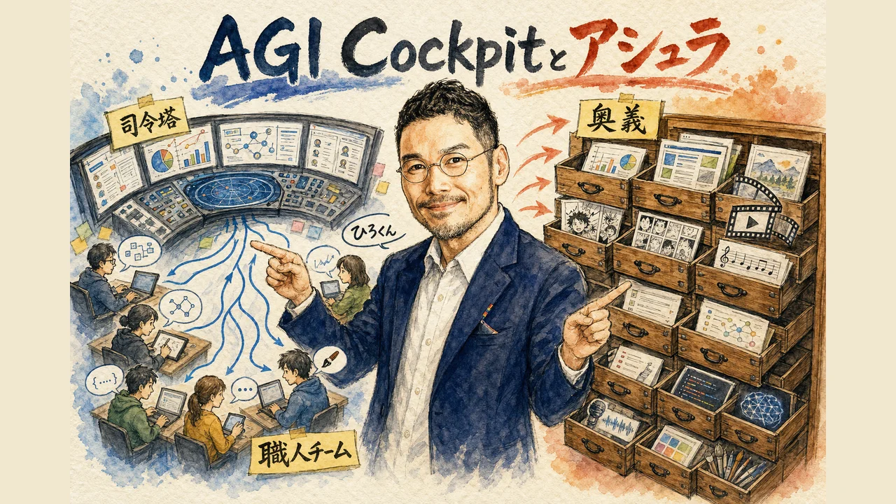 AGI Cockpitの司令塔とアシュラの奥義群の関係を示す図解