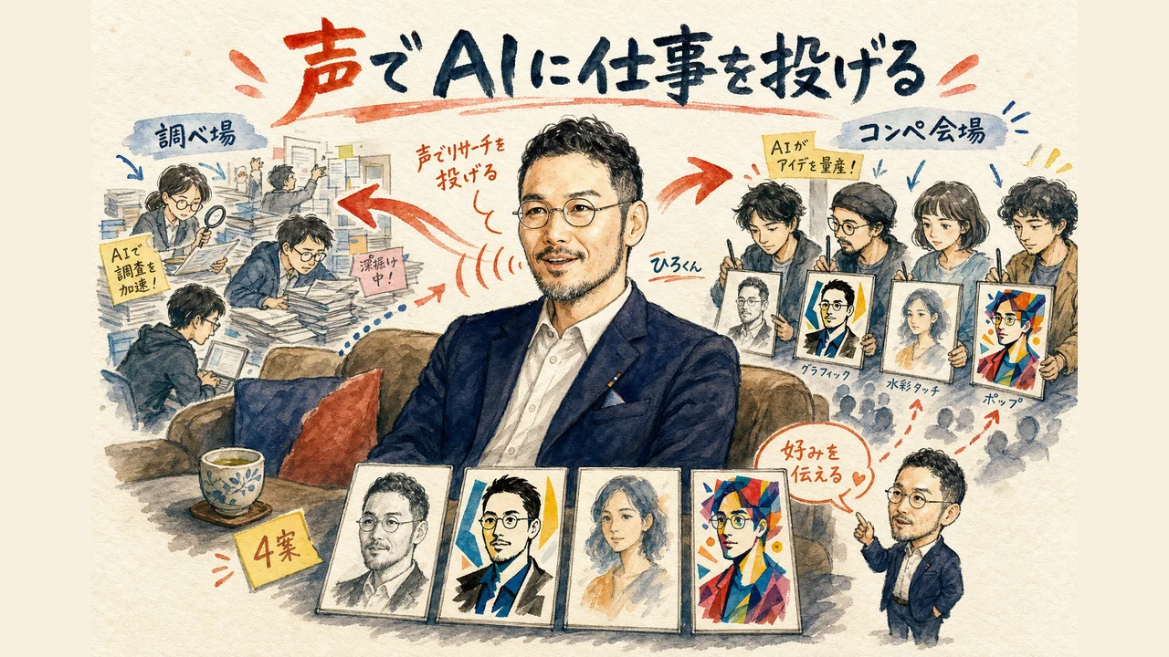 Codexに話すだけでAGI Cockpitに指示が飛びデザインコンペが開かれる図解