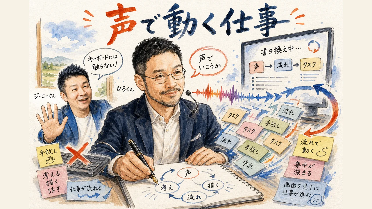 音声対話がCodexに降りてきて画面を見ずに働ける構造の図解