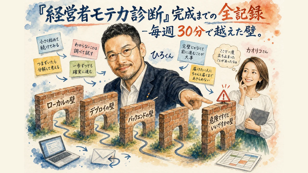 ローカルの壁・デプロイの壁・バックエンドの壁・危険ですけどいいですかの壁という4つの壁を越えていく図解
